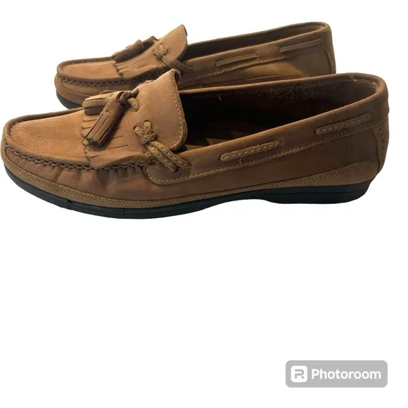 Earth Shoes Manning leather tassel loafers brown SZ 9.5 D NWOT NO BOX