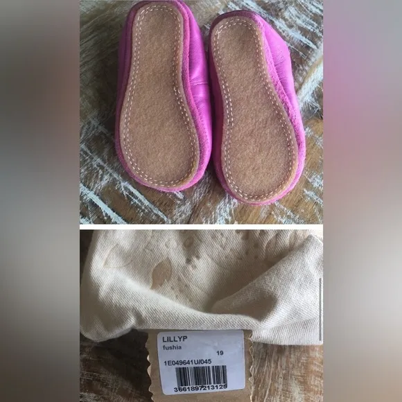 Easy Peasy Lillyp Velcro leather Mary Jane soft soled shoes in “fushia” size 19