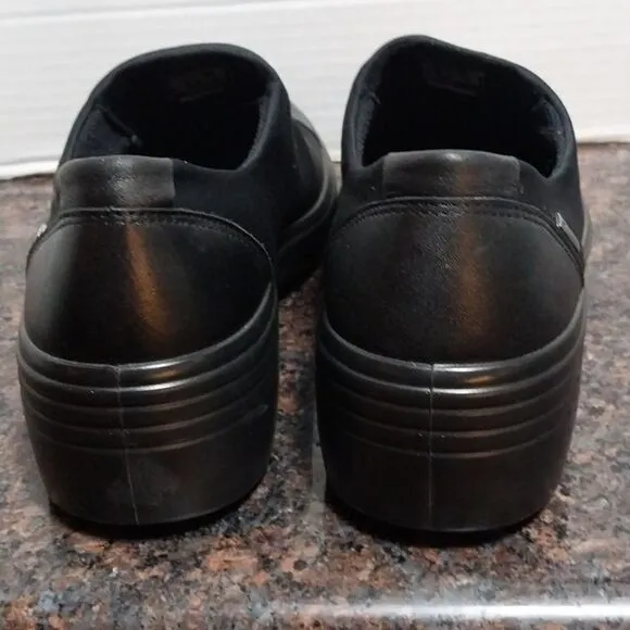 ECCO 9-9.5 Soft Wedge Fabric Slip On COMFORT Shoe...