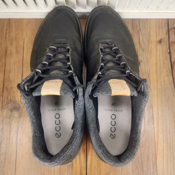 ECCO Biom Hybrid 3 GTX Yak Soft Leather Mens Size 13 Black Spikeless Golf Shoes