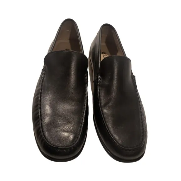 ECCO Black Leather Classic Moc 2.0 Driving Loafers Shoes Men's SZ 13 -13.5 EU 47