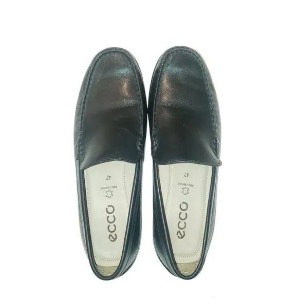 ECCO Black Leather Classic Moc 2.0 Driving Loafers Shoes Men's SZ 13 -13.5 EU 47
