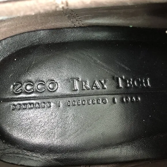 Ecco City Tray Shoe Lace Up Oxford Brown Leather Mens EU 45 US 11-11.5 Lug Sole