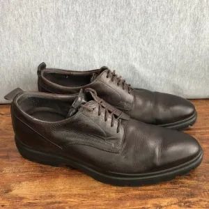 Ecco City Tray Shoe Lace Up Oxford Brown Leather Mens EU 45 US 11-11.5 Lug Sole