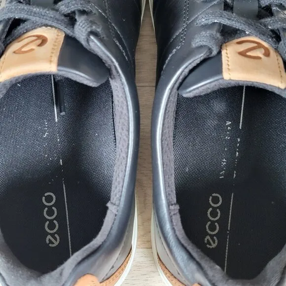 ECCO Classic Soft Shoes Mens Size 42 EU 8-8.5 US Black Leather Casual Sneakers