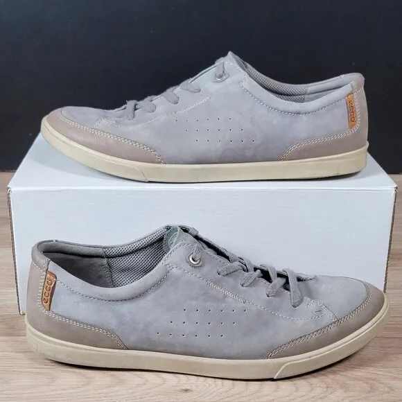 ECCO Collin Shoes Mens Size 46 EU 12-12.5 US Gray Casual Sneakers Suede Preppy