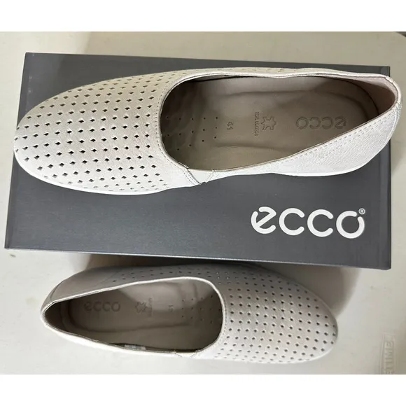 Ecco Felicia Slip On Wedge Loafers Gravel Gray Women's 10-10.5/EU 41 NWB Comfort