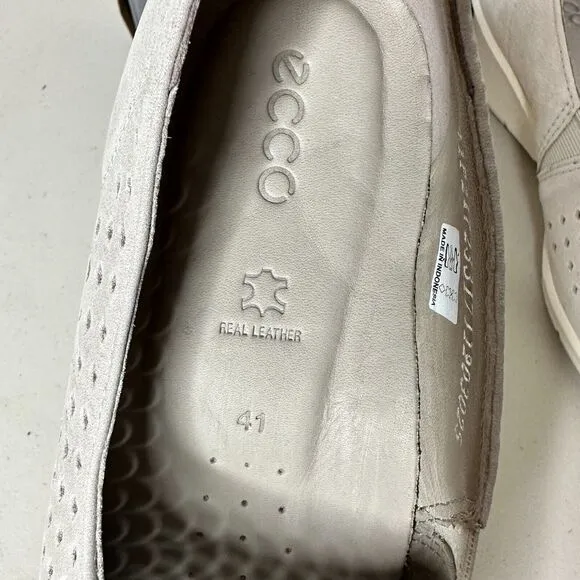 Ecco Felicia Slip On Wedge Loafers Gravel Gray Women's 10-10.5/EU 41 NWB Comfort