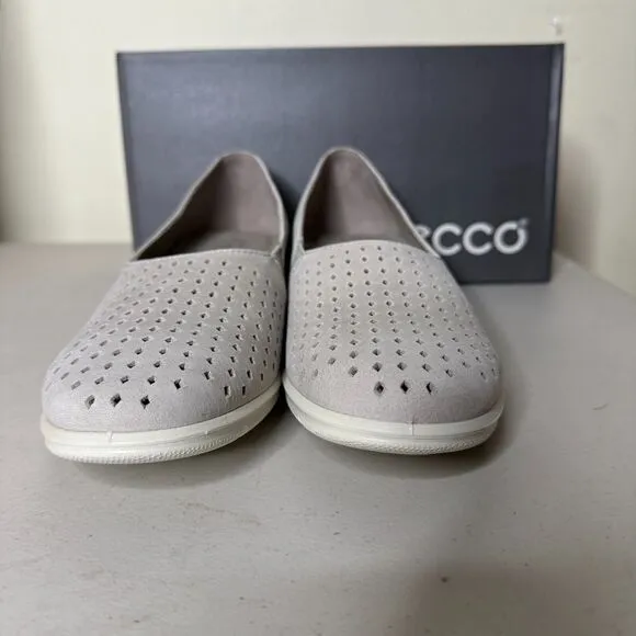 Ecco Felicia Slip On Wedge Loafers Gravel Gray Women's 10-10.5/EU 41 NWB Comfort