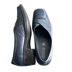 Ecco Light Navy Blue Leather Crossover Pumps Loafers Shoes Euro 36/US 5.5