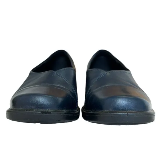 Ecco Light Navy Blue Leather Crossover Pumps Loafers Shoes Euro 36/US 5.5