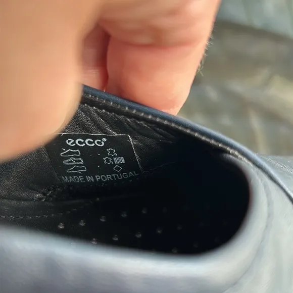 Ecco Light Navy Blue Leather Crossover Pumps Loafers Shoes Euro 36/US 5.5