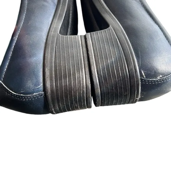 Ecco Light Navy Blue Leather Crossover Pumps Loafers Shoes Euro 36/US 5.5