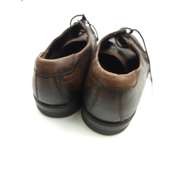 Ecco Melbourne 45 Casual Wingtip Dress Shoes Cocoa Brown Leather Men's Size 11