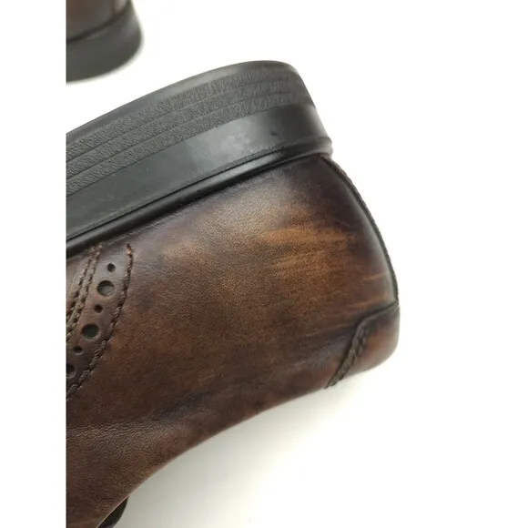 Ecco Melbourne 45 Casual Wingtip Dress Shoes Cocoa Brown Leather Men's Size 11