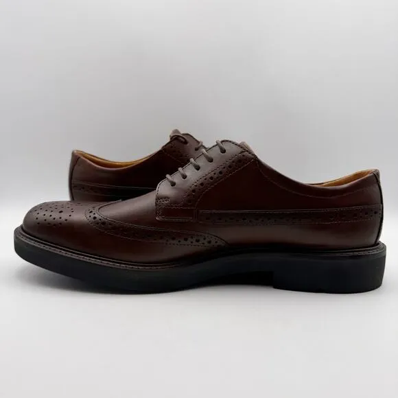 Ecco Mens London Wing Tip Oxford Shoes EU 45 US 11-11.5 Brown Leather NIB