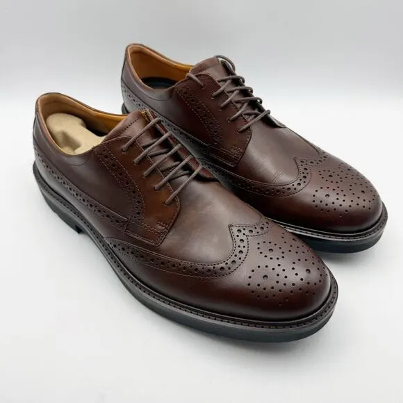 Ecco Mens London Wing Tip Oxford Shoes EU 45 US 11-11.5 Brown Leather NIB
