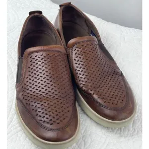 Ecco Men's Size 46 (US 12/12.5) tan Soft Sneaker Causal Slip On Leather Shoes