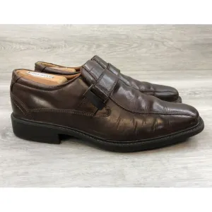 Ecco New Jersey Loafers Men Eur 41 Brown Leather Bicycle Toe Slip-On Dress Shoes