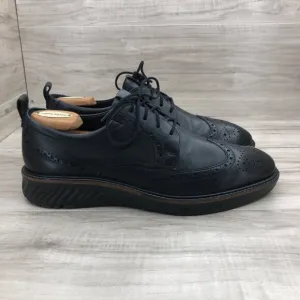 Ecco Shoes Mens 10 Hybrid Black Leather Brogue Wingtip Comfort Derby