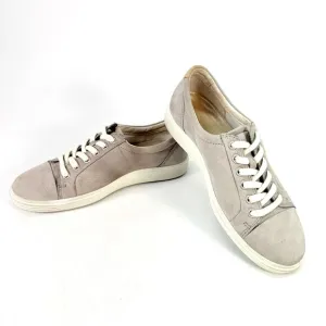 ECCO Soft 7 Gray Leather Sneakers Women's 38 US 7 Casual Lace Up Shoes
