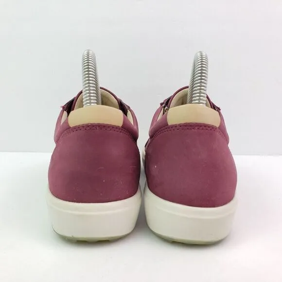 Ecco Soft 7 Low Morillo Womens Size EU 38 US 7-7.5 Red Leather Sneaker Shoes