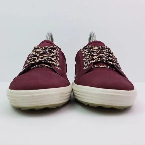 Ecco Soft 7 Low Morillo Womens Size EU 38 US 7-7.5 Red Leather Sneaker Shoes