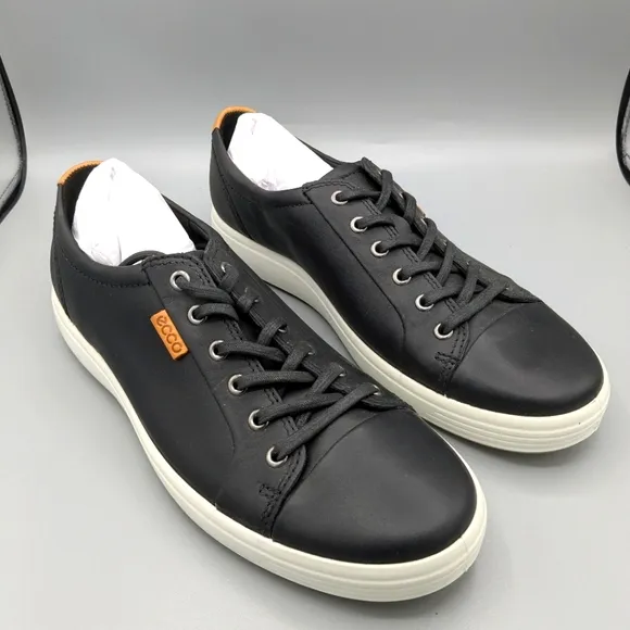 ECCO Soft 7 Men's Black Leather Sneakers Size 9-9.5