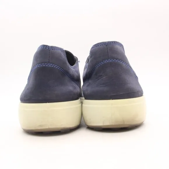Ecco Soft 7 Men's EU 46 US 12-12.5 Navy Blue Nubuck Shoes Low Top Sneaker Casual