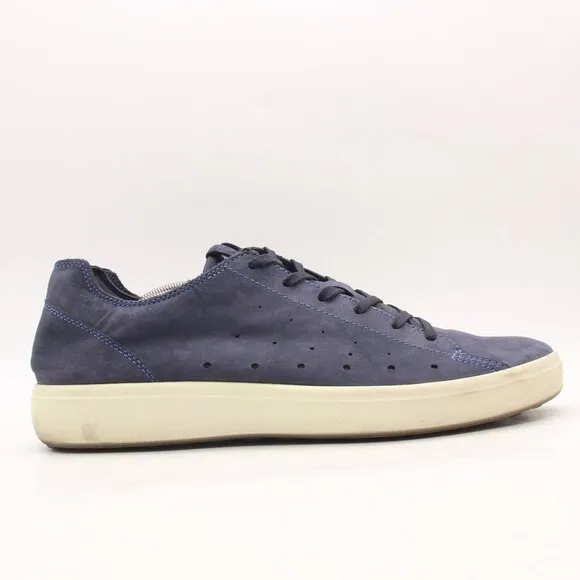 Ecco Soft 7 Men's EU 46 US 12-12.5 Navy Blue Nubuck Shoes Low Top Sneaker Casual