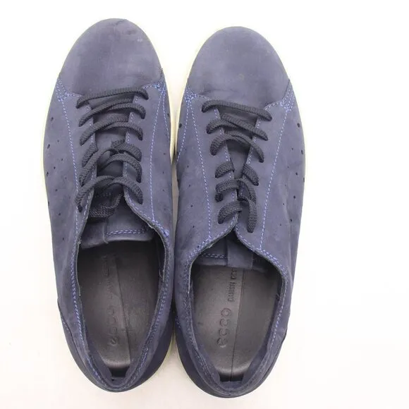 Ecco Soft 7 Men's EU 46 US 12-12.5 Navy Blue Nubuck Shoes Low Top Sneaker Casual