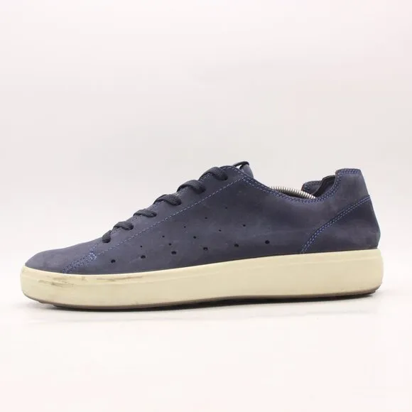Ecco Soft 7 Men's EU 46 US 12-12.5 Navy Blue Nubuck Shoes Low Top Sneaker Casual