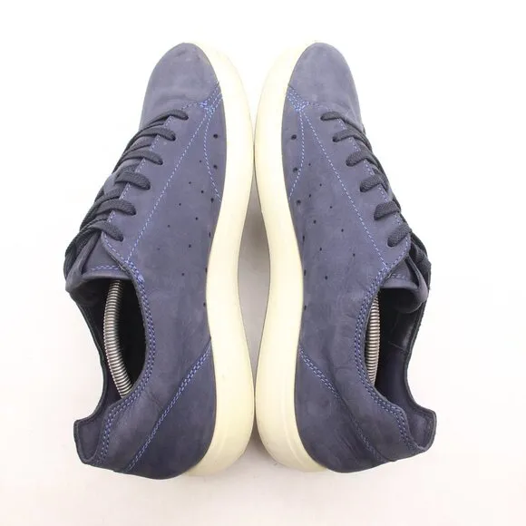 Ecco Soft 7 Men's EU 46 US 12-12.5 Navy Blue Nubuck Shoes Low Top Sneaker Casual