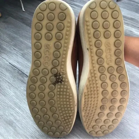 Ecco Soft 7 Mens Size 10 - Brown Leather‎ Lace Up Casual Sneaker Shoes