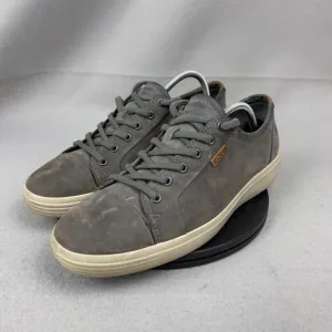 ECCO Soft 7 Shoes Gray Suede Leather Mens Size US 9 EU 43