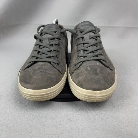 ECCO Soft 7 Shoes Gray Suede Leather Mens Size US 9 EU 43