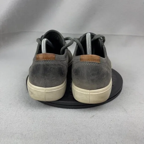 ECCO Soft 7 Shoes Gray Suede Leather Mens Size US 9 EU 43