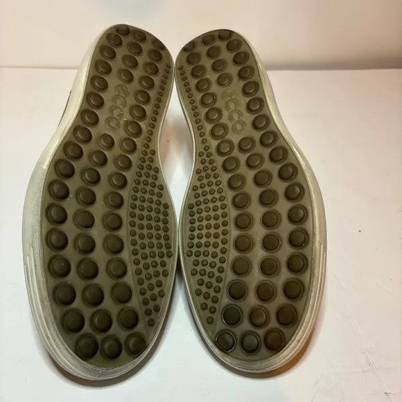 Ecco Soft 7 Shoes Men's 9 9.5 / 43 Brown Leather Casual Lace Up Comfort Sneakers