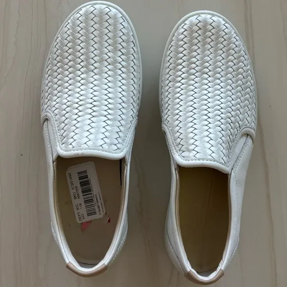 Ecco Soft 7 Women's Woven Leather White Slip On Shoes Sneakers Size 36
