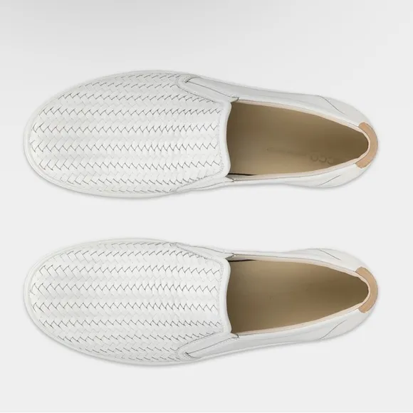 Ecco Soft 7 Women's Woven Leather White Slip On Shoes Sneakers Size 36