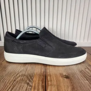 ECCO Soft 7 Slip On Loafers Mens Sz 9 Black Leather Casual Street City Low Shoes