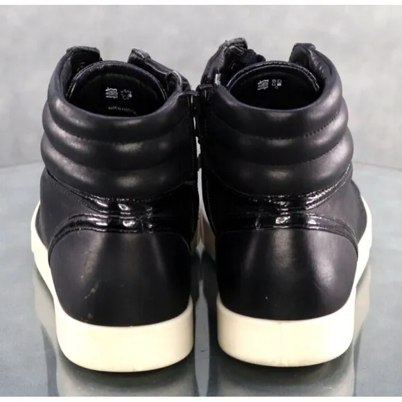 ECCO Soft 8 Women's High Top Sneakers Shoes Size EU 38 US 7-7.5 Leather Black
