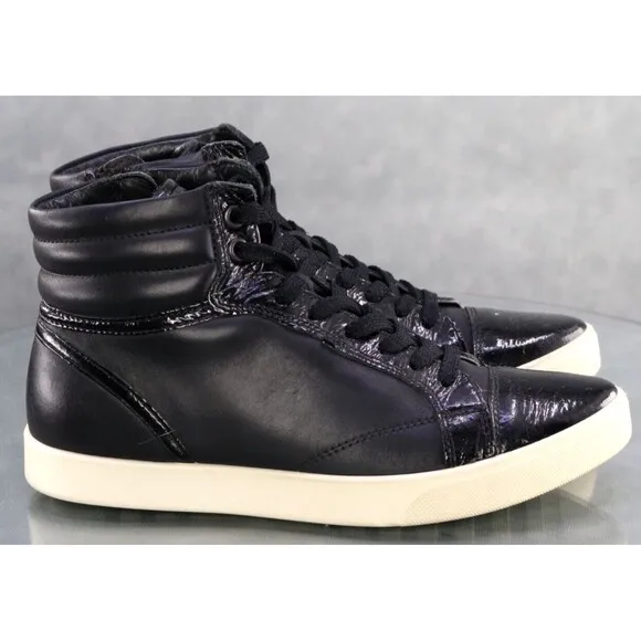 ECCO Soft 8 Women's High Top Sneakers Shoes Size EU 38 US 7-7.5 Leather Black