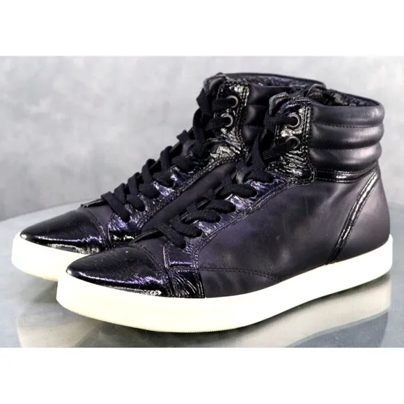 ECCO Soft 8 Women's High Top Sneakers Shoes Size EU 38 US 7-7.5 Leather Black