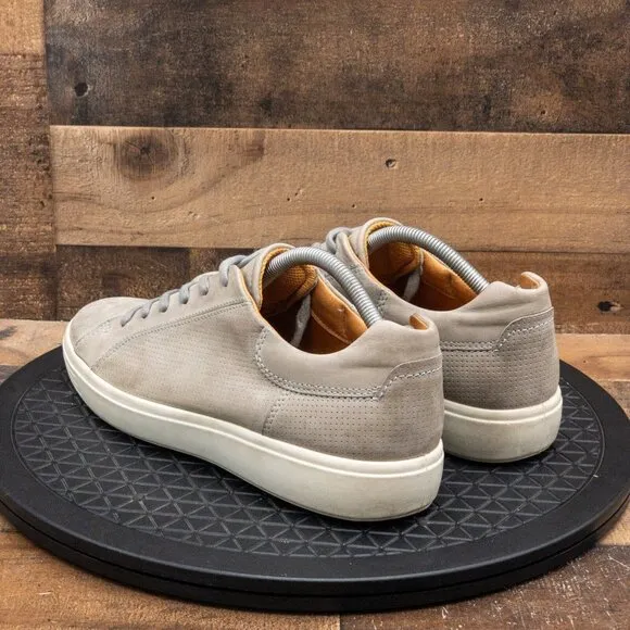 ECCO SOFT STREET SNEAKERS MENS CASUAL SHOES GRAY LEATHER LOW LACE UP SIZE 11/45