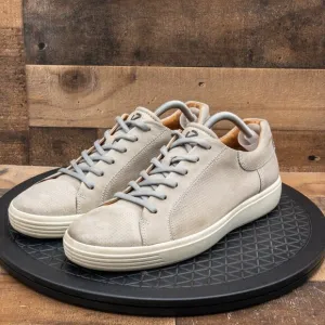 ECCO SOFT STREET SNEAKERS MENS CASUAL SHOES GRAY LEATHER LOW LACE UP SIZE 11/45