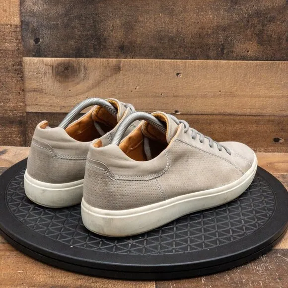 ECCO SOFT STREET SNEAKERS MENS CASUAL SHOES GRAY LEATHER LOW LACE UP SIZE 11/45