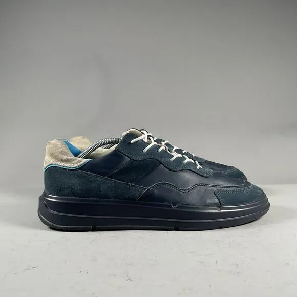 Ecco Soft X Men’s EU 45 US 11-11.5 Blue Leather Athletic Shoe Casual Sneaker EUC