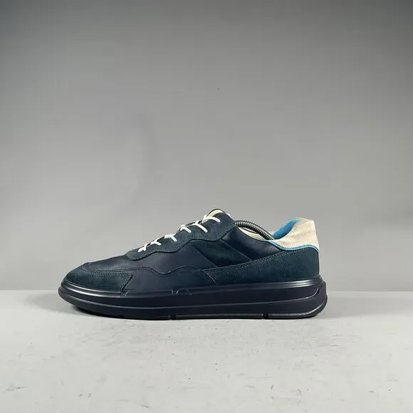 Ecco Soft X Men’s EU 45 US 11-11.5 Blue Leather Athletic Shoe Casual Sneaker EUC
