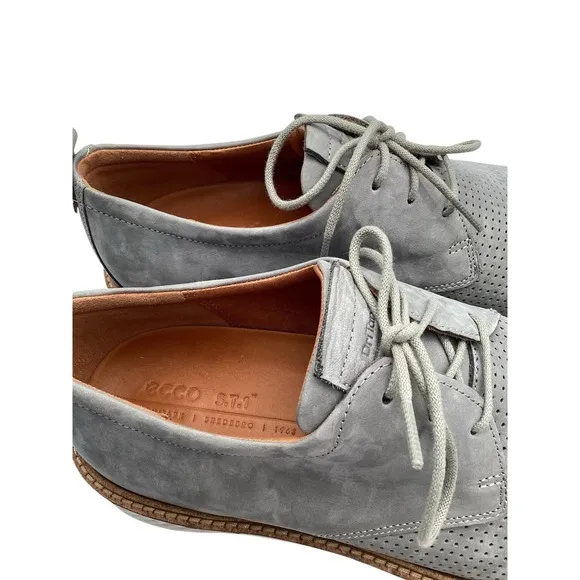 Ecco ST.1 Hybrid DriTan Suede Grey Gray Golf Shoes Men's Size 8. 8.5  EUR 42
